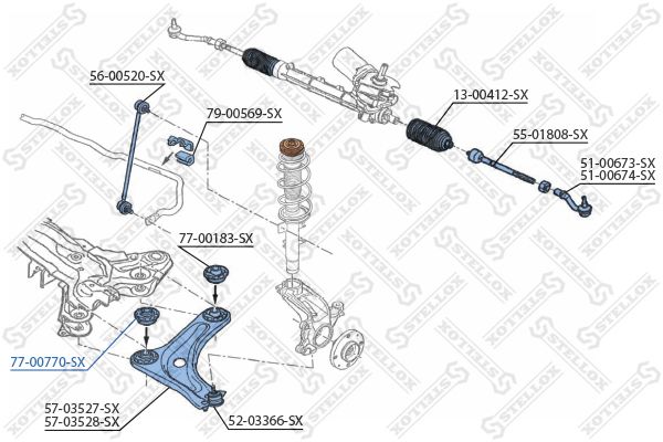 STELLOX Подвеска, рычаг независимой подвески колеса 77-00770-SX