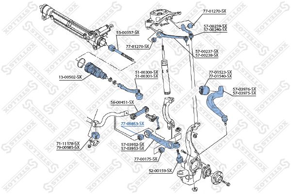 STELLOX Подвеска, рычаг независимой подвески колеса 77-00853-SX