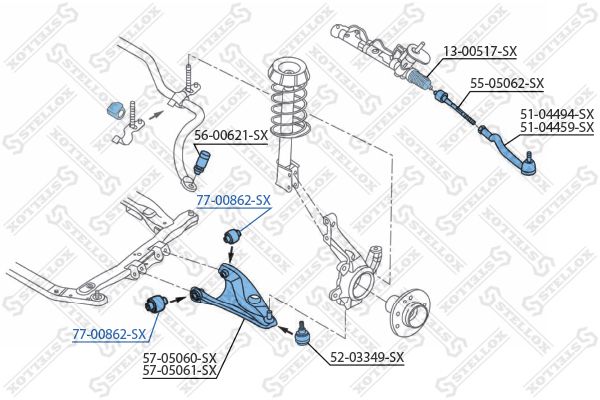 STELLOX Подвеска, рычаг независимой подвески колеса 77-00862-SX