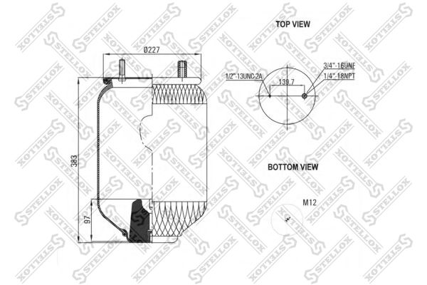 STELLOX Pneimoatsperes spilvens, Pneimopiekare 84-00119-SX