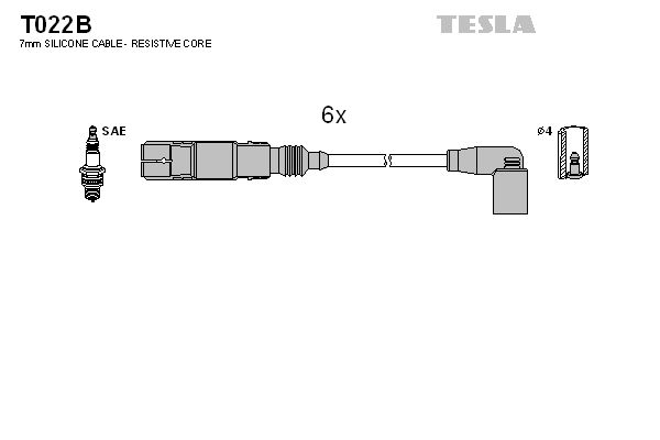 TESLA Комплект проводов зажигания T022B