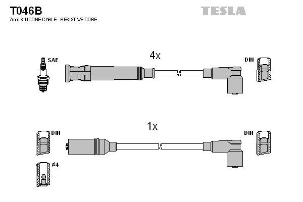 TESLA Augstsprieguma vadu komplekts T046B