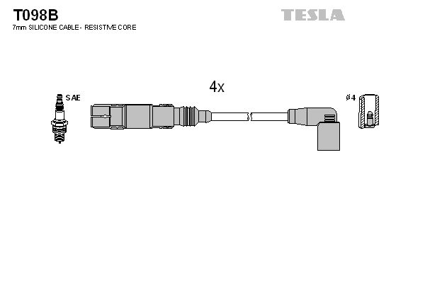 TESLA Комплект проводов зажигания T098B