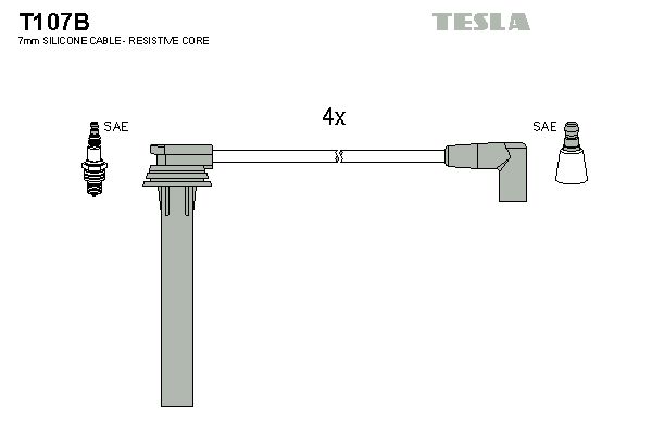 TESLA Комплект проводов зажигания T107B