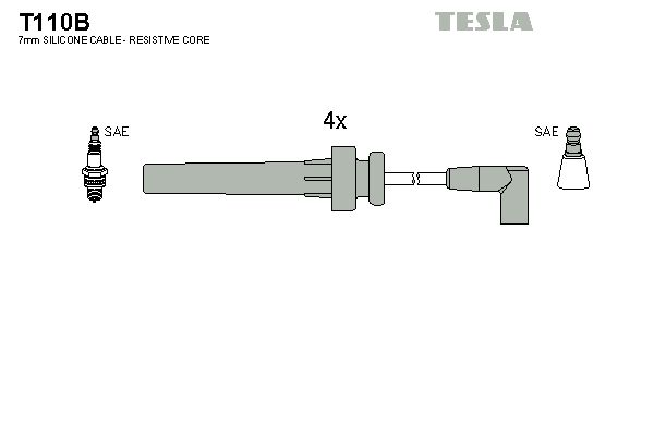 TESLA Комплект проводов зажигания T110B