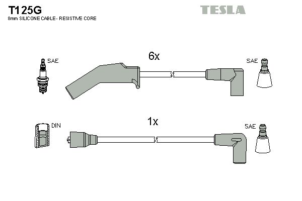 TESLA Augstsprieguma vadu komplekts T125G