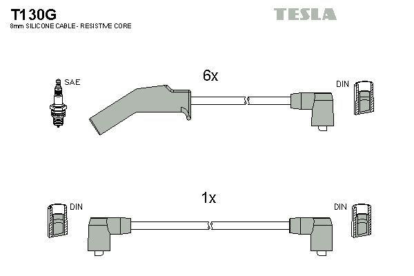 TESLA Комплект проводов зажигания T130G