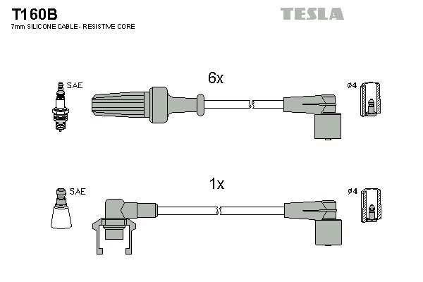 TESLA Комплект проводов зажигания T160B
