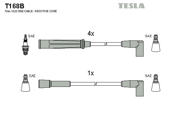 TESLA Комплект проводов зажигания T168B