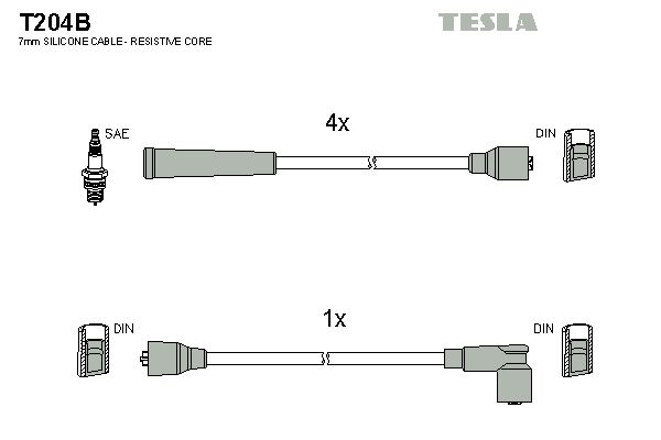 TESLA Augstsprieguma vadu komplekts T204B