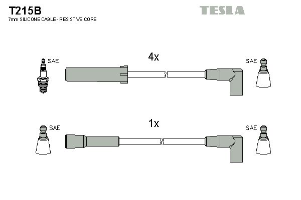 TESLA Комплект проводов зажигания T215B