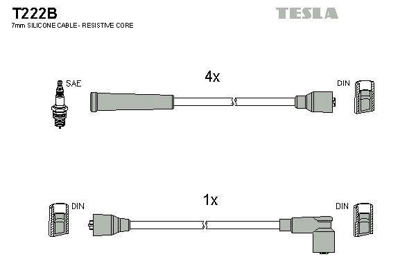 TESLA Комплект проводов зажигания T222B
