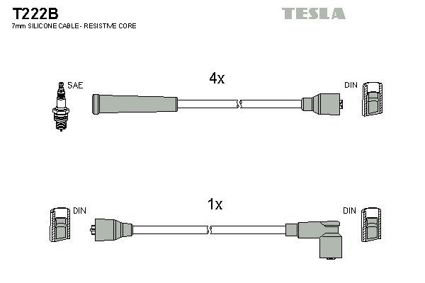 TESLA Augstsprieguma vadu komplekts T222B