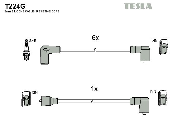 TESLA Augstsprieguma vadu komplekts T224G