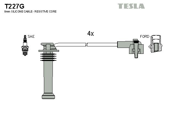 TESLA Комплект проводов зажигания T227G