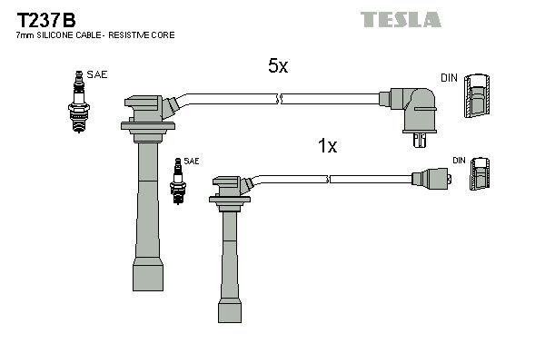TESLA Комплект проводов зажигания T237B
