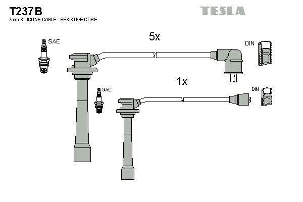 TESLA Augstsprieguma vadu komplekts T237B