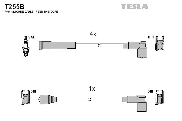 TESLA Augstsprieguma vadu komplekts T255B