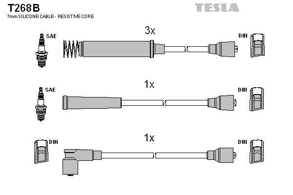 TESLA Augstsprieguma vadu komplekts T268B