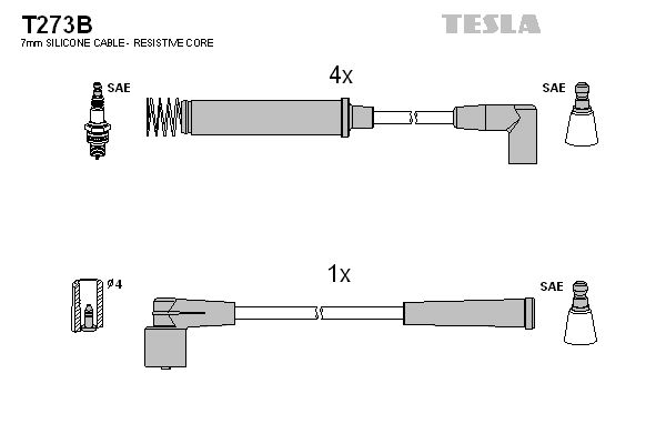 TESLA Augstsprieguma vadu komplekts T273B