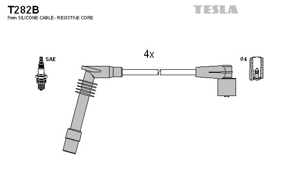 TESLA Комплект проводов зажигания T282B