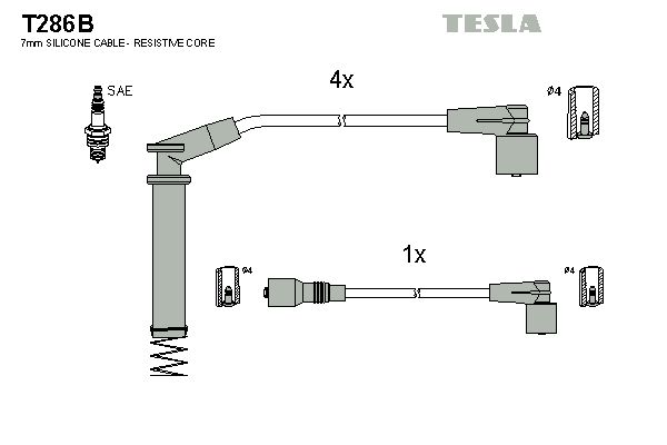 TESLA Augstsprieguma vadu komplekts T286B