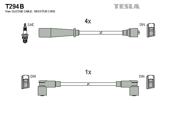 TESLA Комплект проводов зажигания T294B