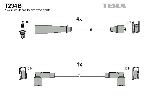 TESLA Augstsprieguma vadu komplekts T294B