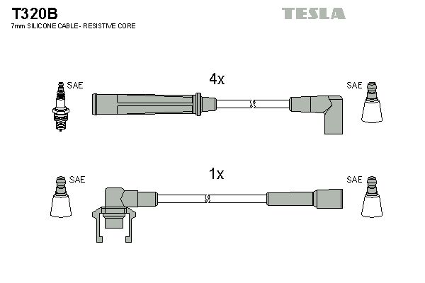 TESLA Augstsprieguma vadu komplekts T320B