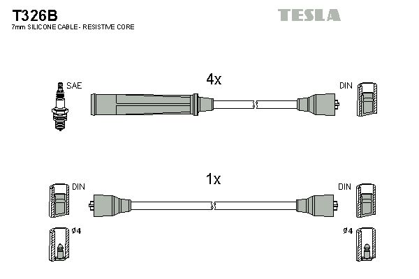 TESLA Комплект проводов зажигания T326B