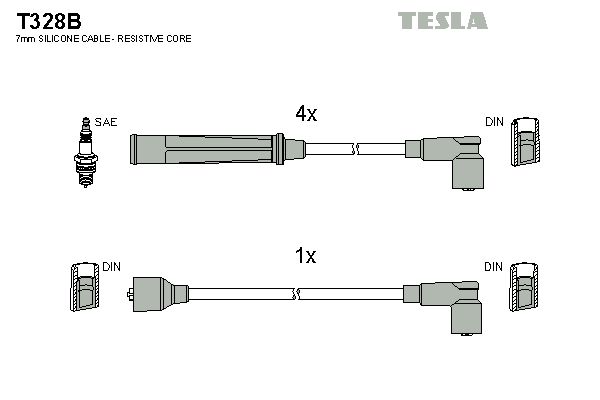 TESLA Augstsprieguma vadu komplekts T328B