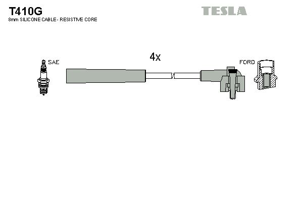 TESLA Комплект проводов зажигания T410G