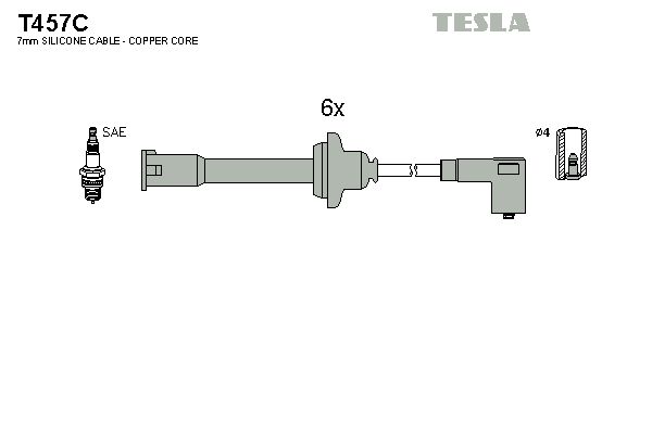 TESLA Augstsprieguma vadu komplekts T457C