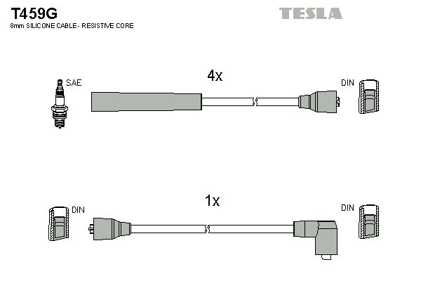 TESLA Комплект проводов зажигания T459G
