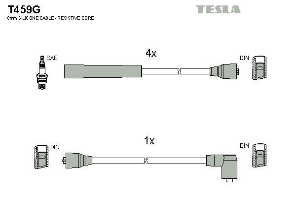 TESLA Augstsprieguma vadu komplekts T459G