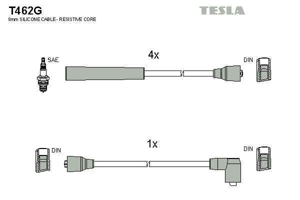 TESLA Комплект проводов зажигания T462G