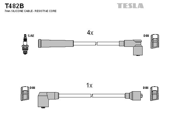 TESLA Комплект проводов зажигания T482B