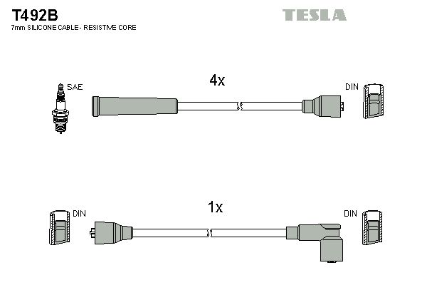 TESLA Augstsprieguma vadu komplekts T492B