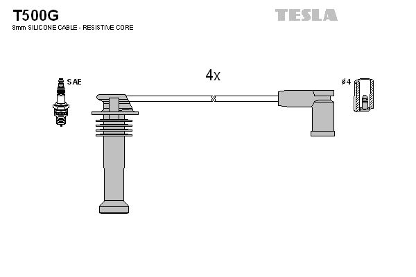 TESLA Augstsprieguma vadu komplekts T500G