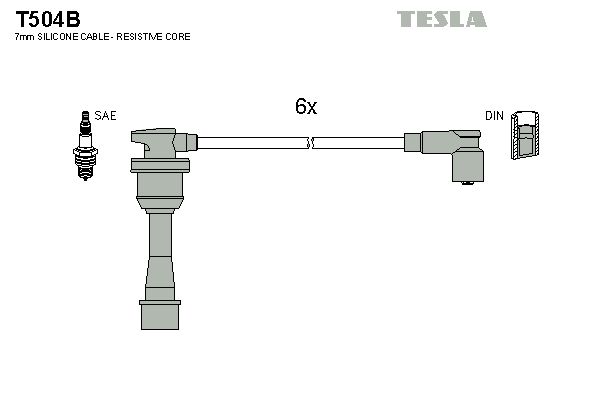 TESLA Комплект проводов зажигания T504B
