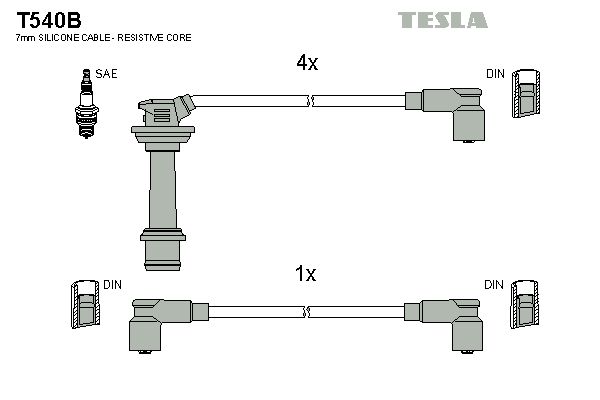 TESLA Комплект проводов зажигания T540B