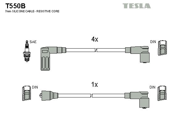 TESLA Комплект проводов зажигания T550B