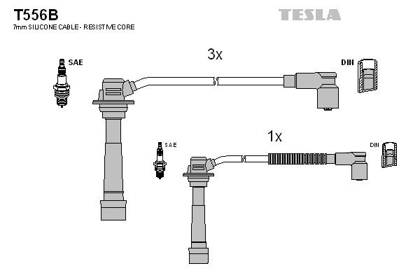 TESLA Комплект проводов зажигания T556B