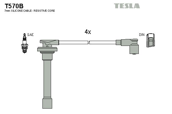 TESLA Комплект проводов зажигания T570B