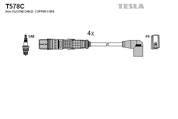 TESLA Комплект проводов зажигания T578C
