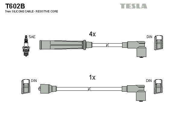 TESLA Комплект проводов зажигания T602B