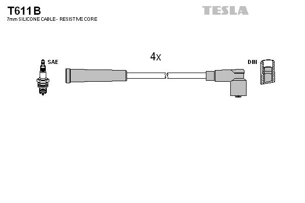 TESLA Augstsprieguma vadu komplekts T611B