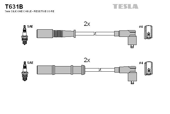 TESLA Комплект проводов зажигания T631B