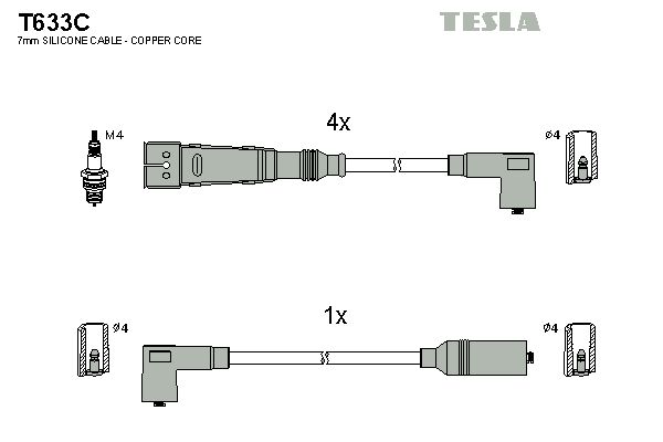 TESLA Augstsprieguma vadu komplekts T633C