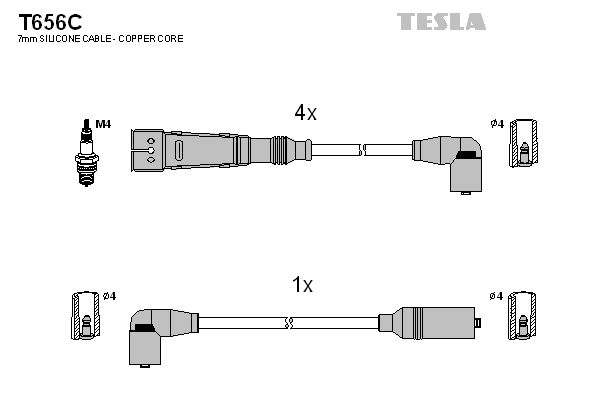 TESLA Augstsprieguma vadu komplekts T656C